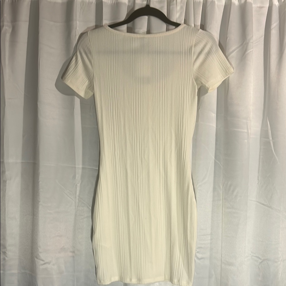 H&M Cream Ribbed Mini Dress - Picture 3 of 3